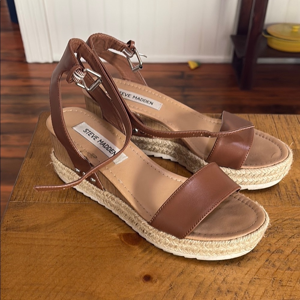 Steve Madden Brown Espadrille Platform Shoes